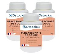 DSTOCK60 - Percarbonate de soude - 500g - Détachant et blanchissant - Préserve la blancheur des tissus - x3