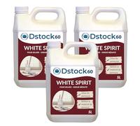 DSTOCK60 - White Spirit - 5L - Diluant et nettoyant peinture - Odeur réduite - Nettoie matériel - 3 bidons