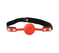 Dstymkler Collier noir ajustable et balle rouge à bouche ouverte en silicone, très agréable pour les débutants en amour, ensemble cadeau pratique pour vos proches !