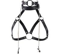 Dstymkler Ensemble de harnais de soutien-gorge noir pour femmes, réglable