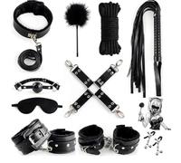Dstymkler Ensemble de Jeu en Cuir de 11 pièces avec Doublure en Peluche, Confortable à Porter, Explorez Les Jeux de fête Amusants