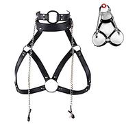 Dstymkler Femmes sexy sangle arrière halter lingerie costume soutien-gorge noir pour la datation, fête, jeu de rôle, bar ou masquage, coffret cadeau pour votre amoureux