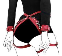 Dstymkler Sexy cuir rouge ceinture et cuisse bracelet - pour fun Game Party, sortir ensemble couple, dîner, chambre à coucher, soirée lingerie, réglable