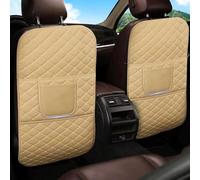 DSWERMG 2 Pièces Voiture Protège de Kick Mat pour Mini R58 R59 R55 F54 R61 R50 R53 R56, Coussin de Protection Siège Anti-Coup Pied, Accessoires Voiture,Beige-Long