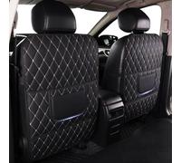 DSWERMG 2 Pièces Voiture Protège de Kick Mat pour Skoda Karoq, Coussin de Protection Siège Anti-Coup Pied, Accessoires Voiture,Black-Long