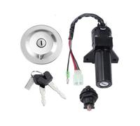 DSWILNV Contacteur à Clé Moto Compatible avec Yamaha pour YBR 125 Moto Motocross Kit Verrouillage À Clé Gaz Interrupteur D'allumage Verrouillage Bouchon Gaz Interrupteur Démarrage D'allumage 4 Fils