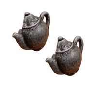 DSWZLQDXB 2 pièces Tirer de porte Modèle de théière poignée de porte coulissante auto-adhésif Bouton Alliage de zinc Poignet pour placards d'armoire,porte en verre autocollant (Antique silver)