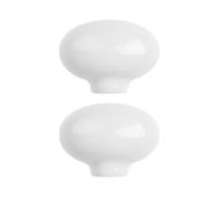 DSWZLQDXB 2 Stück Möbelgriffe Einloch Porzellan Keramikgriff Mehrfarbig Ovale Design Türknöpfe für Kinder Niedlicher SchubladeKnauf Schrankknöpfe für Schränke,Wohnzimmer (white)