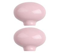 DSWZLQDXB 2 Stück Möbelgriffe Einloch Porzellan Keramikgriff Mehrfarbig Ovale Design Türknöpfe für Kinder Niedlicher SchubladeKnauf Schrankknöpfe für Schränke,Wohnzimmer (pink)