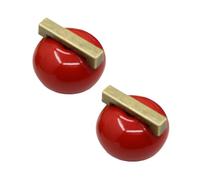 DSWZLQDXB 2 Stück Möbelgriffe Einloch Porzellan Keramikgriff Mehrfarbig Sphérique Design Türknöpfe für Kinder Niedlicher SchubladeKnauf Schrankknöpfe für Schränke,Wohnzimmer (red)