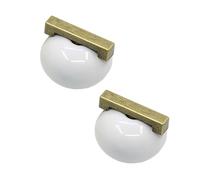 DSWZLQDXB 2 Stück Möbelgriffe Einloch Porzellan Keramikgriff Mehrfarbig Sphérique Design Türknöpfe für Kinder Niedlicher SchubladeKnauf Schrankknöpfe für Schränke,Wohnzimmer (white)
