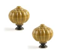 DSWZLQDXB 2pcs Poignées D'armoire en porcelaine Céramique Boutons Porte pour Enfants Poignet Placard Design de la lanterne,Tirage Meubles pour Tiroir,Armoires,Cuisine (yellow)