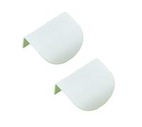 DSWZLQDXB Lot de 2 Boutons en forme de feuille en cuivre massif Poignées de porte de placard cachés poignées de meuble en Laiton Tirettes pour tiroirs,armoires,commodes,Blanc (Hole pitch 32mm)