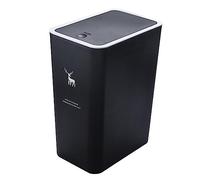 DSXH Poubelle de table avec couvercle, en plastique, 15 litres, poubelle portable pour cuisine, coiffeuse, chambre, comptoir (34 cm x 25,5 cm x 17,5 cm) (noir)