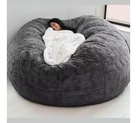 DSXH Pouf Géant Immense, Beanbag (sans Remplissage) Meubles de Salon Party Lavable Pouf Poire Fauteuil Poire Housse de-(Color：Gris Foncé,Size：5.5FT)