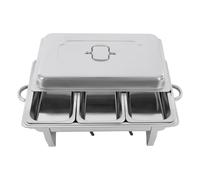 DSYOGX 9L Chafing Dish Lot de 3 Récipients Chauffants en Acier Inoxydable 9L Acier Inoxydable pour Traiteur, Buffet et Fête