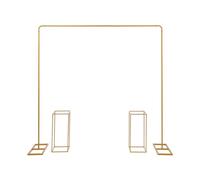 DSYOGX Arche de mariage 2 x 2 m avec 2 supports carrés en métal - Cadre de fleurs - Cadre de fleurs - Pour mariage, fête d'anniversaire, banquet (doré)