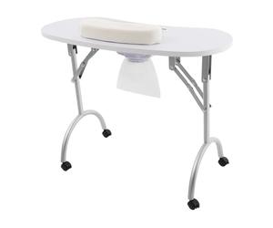 DSYOGX Table de manucure, kit de salon de manucure portable avec aspiration pour table de manucure avec roulettes de table de manucure pour salon, table de manucure mobile avec plan de travail de 90 x