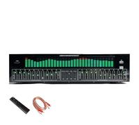 DSYYNAY Égaliseur numérique 31 bandes, égaliseur graphique stéréo audio numérique avec télécommande et câble audio, réduction automatique du bruit, analyseur de spectres de musique LED (vert)