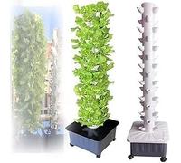 DSYYNAY Système Hydroponique Vertical 45 Trous 154cm, Tour de Culture Intérieure avec Pompe, Jardin d'Herbes Aromatiques Tout-en-Un pour Balcon, Jardinage Intérieur en PVC Alimentaire