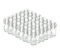 Dszapaci 96 Fioles en Verre de 75 ml, Mini bouteilles Verre avec Bouchon Mécanique, petite Bouteilles en Verre de Remplissage, petites Bouteilles à Liqueur