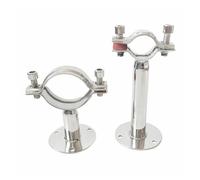 DSZUJTYROP 1pc Fit Tube O/D 25mm Pole Length 100mm 304 Stainless Steel Pipe Clamp Clip Support Bracket with Base Plate