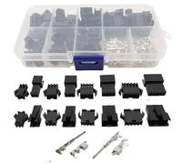 DSZUJTYROP 200Pcs/Box 2.54mm Pitch JST SM Jumper Wire Connector Kit 2/3/4/5Pin Male/Female Housing Pin Header Crimp Terminal Adapter(310Pcs Box)