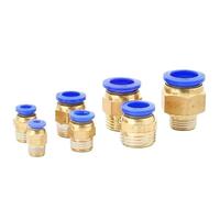 DSZUJTYROP 5PCS Pneumatic Fittings PC Air Quick Connector PC12mm-3/8 Male Thread Quick Coupling Brass Fitting