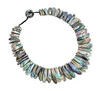 DSZUJTYROP Bijoux 19 ''fait à la main naturel vert ormeau coquille de mer collier for les femmes