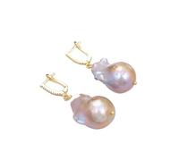 DSZUJTYROP Bijoux naturel violet Baroque Keshi perle couleur or boucles d'oreilles for femmes dame bijoux de mode