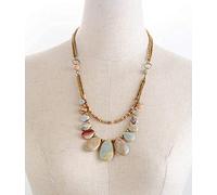 DSZUJTYROP Chokers for Women Teardrop Stones Seed Beads Short Statement Layered Necklace Luxury Multilayers Jewelry