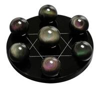 DSZUJTYROP Crystal Ball Seven Star Array Obsidian The Office Decor Tablescape Starter Set Textured 7 Statue Gem,L
