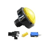 DSZUJTYROP Emergency Stop Switch 1pcs 60mm Game Accessories Button 60mm Convex Big Circle with Light Button Pattle Game Machine Big Circle Button Switch Reset(Yellow-1)