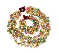 DSZUJTYROP Ensemble de bracelets et colliers de perles de culture d'eau douce, 5 brins de couleurs mélangées, multi-rangées, bijoux faits à la main for dames
