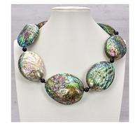 DSZUJTYROP Grand collier naturel en coquillage d'ormeau, 43x58mm, bijoux