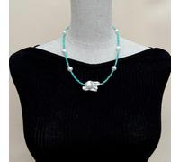 DSZUJTYROP Green Peruvian Faceted round White Pearl choker Necklace trendy style for women