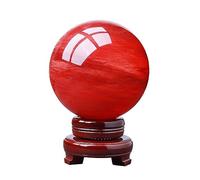 DSZUJTYROP Red Crystal Ball Sphere Melting Quartz Gemstone with Stand for, Divination,Fengshui,Home Decoration,Witchcraft,160mm