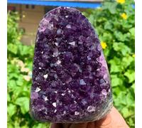 DSZUJTYROP Stone Uruguary Purple Amethyst Cluster Geode Crystal Decoration(250-300g)