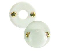 DT 2000 150173 2 Rosaces béquille bouton condamnation porcelaine rond Blanc