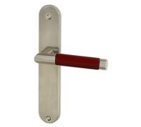 DT 2000 339610 Demi poignée de porte sur plaque cigarillo porcelaine Chocolat inox mat sans trou