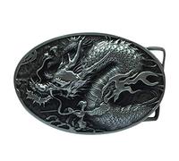 DT Boucle de ceinture unisexe 3D en forme de tête de dragon chinois - Thème mythique authentique - Cadeau d'anniversaire, de Noël, de fête des pères, 1