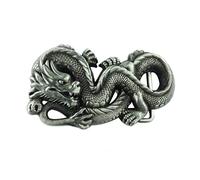 DT Boucle de ceinture unisexe 3D en forme de tête de dragon chinois - Thème mythique authentique - Cadeau d'anniversaire, de Noël, de fête des pères, 5