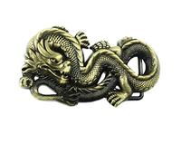 DT Boucle de ceinture unisexe 3D en forme de tête de dragon chinois - Thème mythique authentique - Cadeau d'anniversaire, de Noël, de fête des pères, 4