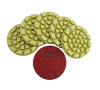 Dt-diatool Diamant Tampons de polissage de sol avec résine Bond pour béton Ciment Terrazzo Sol Renew Coussinets Diamètre 10,2 cm 100 mm Lot de 6 Grit 1500