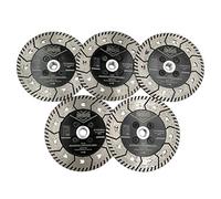 DT-DIATOOL Disque à Tronçonner Diamante 5 Pièces 125 mm x M14 Lame de Scie Double Face pour Couper Meulage Béton Granit Marbre Pierre