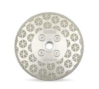 DT-DIATOOL Disque de coupe et de meulage diamant 115 mm x M14 avec bride filetée double face galvanisée pour granit, marbre, pierre naturelle
