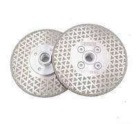 DT-DIATOOL Disque Diamanté à Tronçonner et à Meuler 2 Pièces 115 mm x M14 Double Face Électroplaqué pour Pierre Marbre Carreaux Granit