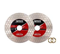 DT-DIATOOL Disque Diamanté Carrelage 125mm 2 pièces pour Porcelaine Céramique Marbre Granit Pierre Artificielle Quartz - Double Face Lame de Scie Diamantée avec Motif Hexagonal