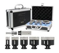 DT-DIATOOL Foret Diamant Carrelage Kit - 20/35/40/50/68mm Trepan Diamant +20mm Mèches Chanfrein+Adaptateur Hexagonal Scie Cloche Diamantée pour Porcelaine Carrelage Marbre Granit