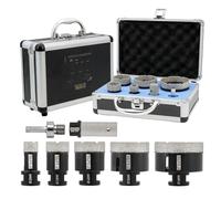 DT-DIATOOL Foret Diamant Carrelage Kit - 7 pièces (20/32/45/55/68mm+20mm Fraise+Adaptateur) Scie Cloche Diamantée pour Porcelaine Carrelage Marbre Granit